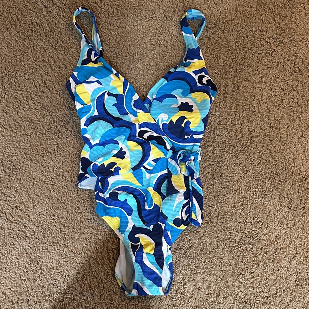 Blue and Yellow Swirl Swimsuit